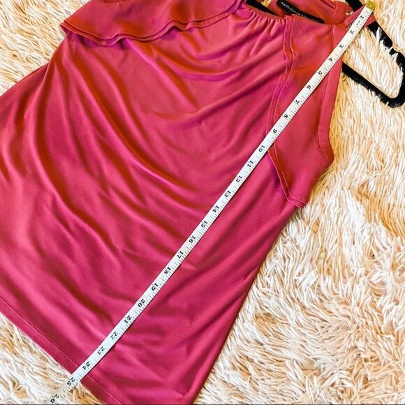 WHBM Sleeveless Ruffle Beaded Blouse in Pink XS - Picture 4 of 9